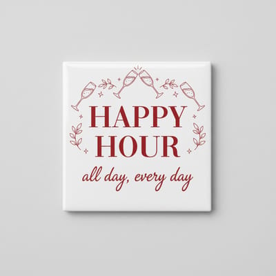 “Happy Hour All Day Every Day” Tegel – Stijlvolle 15×15 cm Keramische Cocktail Bar Wanddecoratie Cadeau