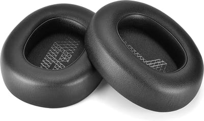 Vervangende oorkussens voor JBL E65 E65BTNC / DUET NC / LIVE650 BTNC LIVE660 BTNC Hoofdtelefoon, Verbeterde Memory Foam Oorkussens Vervanging Oorbeschermers... (Stof -Zwart)