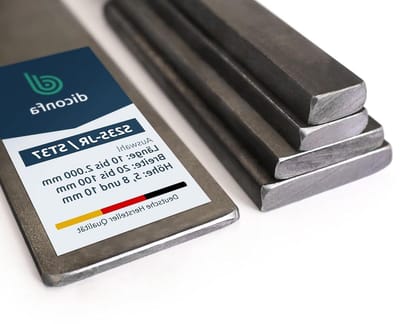 diconfa Platstaal, plat ijzer S235JR ST37 - 45 x 5 mm, 200 mm (0,2 m) lang - lengte: 10 mm tot 100 mm - breedte 10 mm tot 100 mm - warmgewalst zwart ruw bandstaal plat profiel ijzer staal bouwstaal