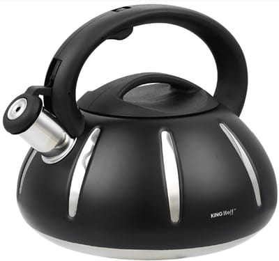 Kinghoff 1835 fluitketel - 3L - RVS - alle warmtebronnen - Zwart