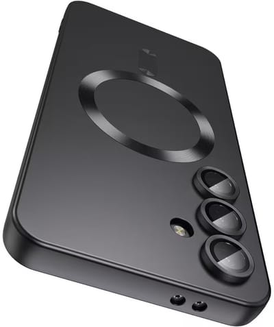 Casemania Hoesje Geschikt voor Samsung Galaxy S25 FE - Zwart - Matte Siliconen Back Cover - Geschikt voor MagSafe