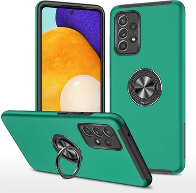 Telefoonhoesje Met Vingerring & Magneet voor Telefoohouders - Hoesje Geschikt voor: Samsung Galaxy A73 5G - Anti-drop harde cover - Groen