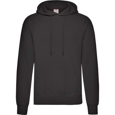 Fruit of the Loom Volwassenen Unisex klassiek sweatshirt met capuchon (Zwart)