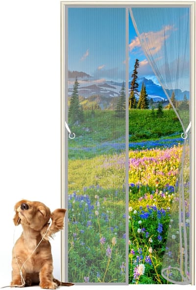Grote Magnetische Hordeur (175x250 cm) Hor voor Deur tegen Insecten - Grijs