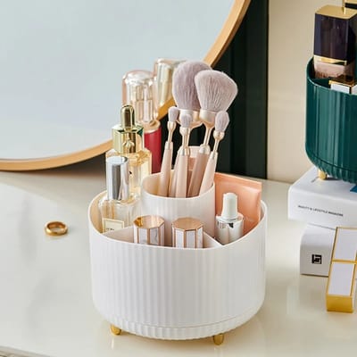 WiseGoods Premium Beauty Organizer Draaibaar - Opbergen Skincare & Make Up - Parfum Houder - Opbergrek - Decoratie - Wonen - Wit