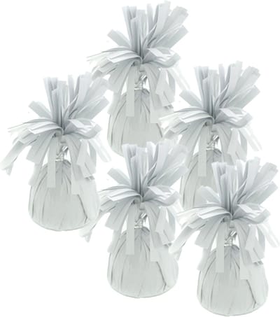 Haza Ballon gewichtjes - 5x - wit - 170 gram - gewichtjes voor helium ballontrosjes