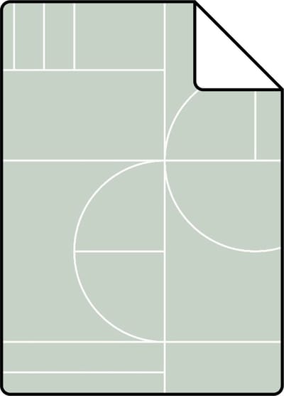 Proefstaal ESTAhome behang art deco motief mintgroen en wit - 26.5 x 21 cm - 139209-S