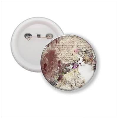 Button Met Speld - Kat