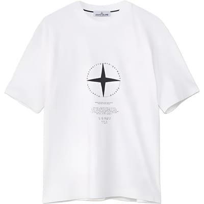 Stone Island Logo Geribbelde Ronde Hals Korte Mouw T-shirt Heren Tops L1S152100001S0363-V0001 S white