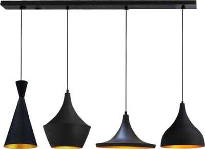 Bamyum Hanglamp I Magna I 4 Vlammen Zwart Vintage Lamp