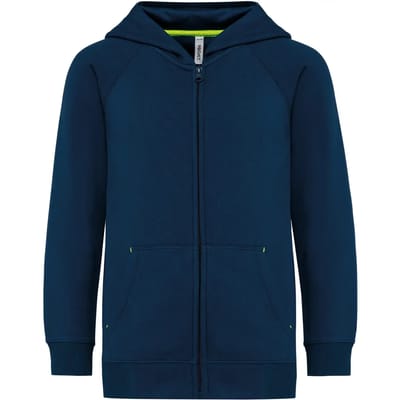 PROACT® Kinder fleece hoodie met rits PA386 - Sporty Navy - 10/12 years (10/12 ans)