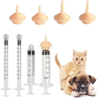 Set van 8 Spuitjes met Siliconen voor Honden, Katten en Kleine Zoogdieren, Perfect voor Puppy’s en Kittens