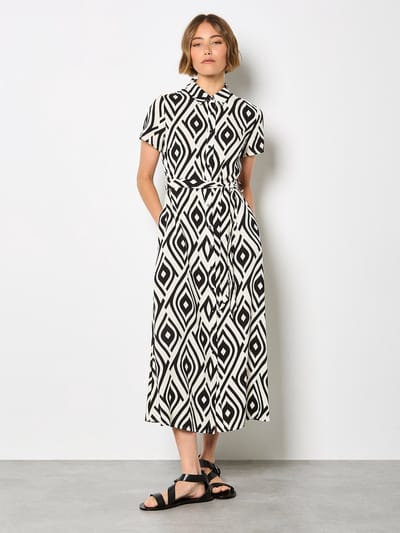 Midi-jurk met shirt in geometrische print