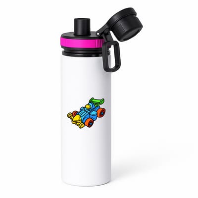 Hacebo® - Racewagen waterfles met draaidop roze - Auto - Autosport liefhebbers - Voertuig - speelgoed auto's - water fles - 850ML