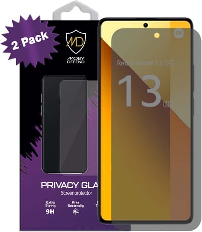 2-Pack MobyDefend Screenprotectors - Geschikt voor Xiaomi Redmi Note 13 5G - HD Privacy Glass Screensavers