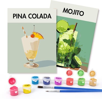 Rubye® Schilderen op nummer - Cocktail Mojito & Pina Colada - Volwassenen