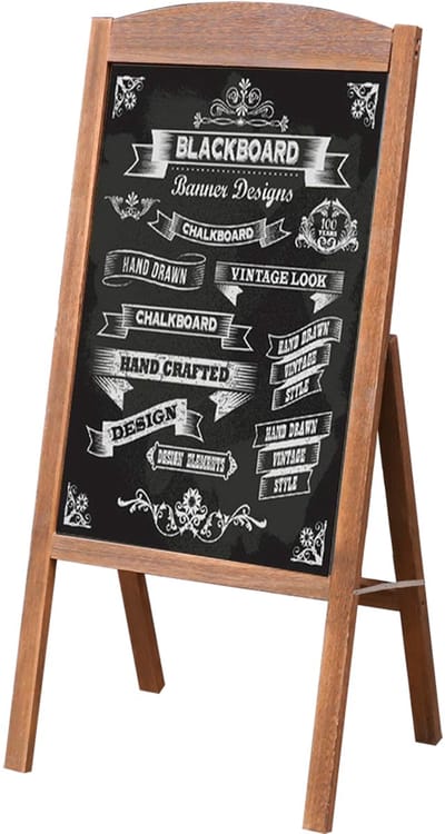 unho Houten A-Frame Krijtbord - Staand Stoepbord - Magnetisch Ezel Krijtbord - Display Stand Sandwichbord - voor Home Bar Countertop Café Restaurant Wedding