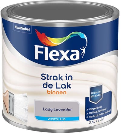 Flexa - Strak In De Lak Binnenlak Zijdeglans - Lady Lavender - Mengverf - 500 Ml
