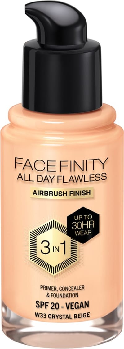 Facefinity 3-in-1 Foundation 24-uurs Flawless #w33-crystal Beige 30 ml