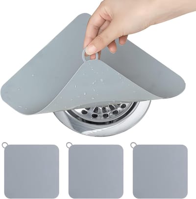 Vierkante Antigeur Doucheafvoer Deksel - 3 Stuks Silicone Afvoerstopper voor Keuken, Badkamer en Wasruimte, Voorkomt Geurtjes en Verstoppen