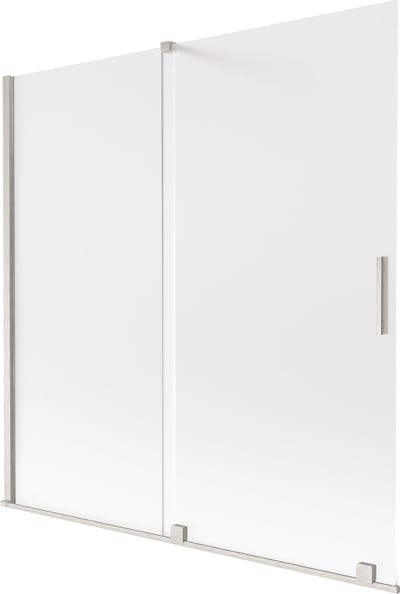 Mexen Velar badwand 2-delig schuifbaar 160 x 150 cm, ijsvorming, geborsteld nikkel - 896-160-000-31-97