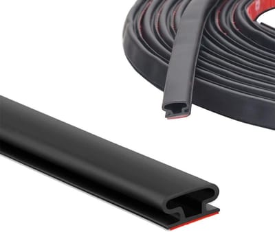 Famanu – D-vormige rubberen deurafdichtingsstrip - zelfklevende raam- en deurafdichting - waterdicht en geluidsisolerend - geschikt voor kieren 3–5,5 mm - zwart