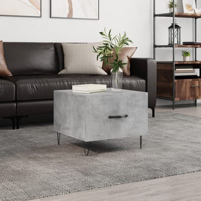 vidaXL - Salontafel - 50x50x40 - cm - bewerkt - hout - betongrijs