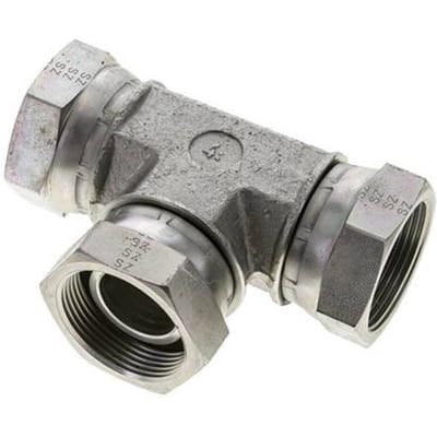 T-koppeling G1 1/2'' Binnendraad Hydrauliek Staal 125bar (1756.25psi)