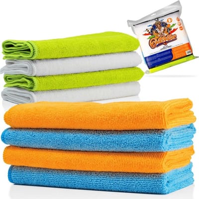 Nuke Guys Octofiber 8 x microfiberdoekjes 40x40 cm 320 gsm 2x Blauw 2x Wit 2x Orange 2x Groen!