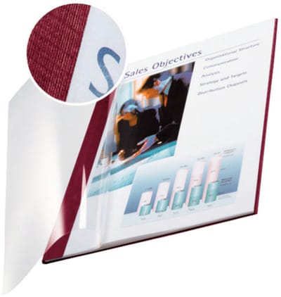 Esselte Leitz ImpressBIND - 7 mm - A4 (210 x 297 mm) - 70 Blätter - weinrot mit transparentem Einband - Softcover (7399-00-28)
