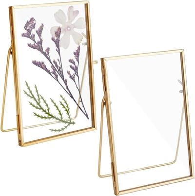 2 Stuks Glas Geperst Bloem Frame, 15x10cm Drijvende Fotolijsten voor Geperste Bloemen, Tafelblad Display voor Home Decor, Bruiloft en Verjaardag Decoratie, DIY Plant Specimen en Creatieve Projecten