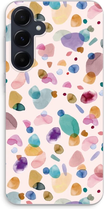 Case Company® - Hoesje geschikt voor Samsung Galaxy A55 hoesje - Terrazzo Memphis - Soft Cover Telefoonhoesje - Bescherming aan alle Kanten en Schermrand