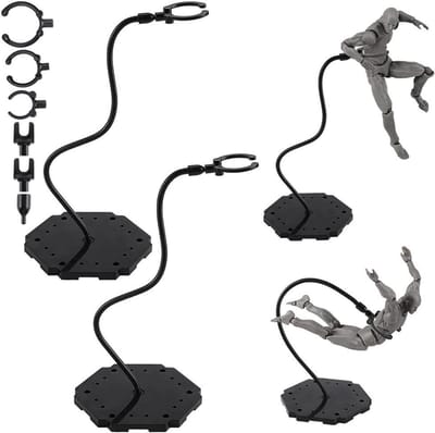 Actiefiguur Standaard - Display Houders - Verzamelobjecten Tonen - Verstelbare Steunarm - Set van 2 - Zwart