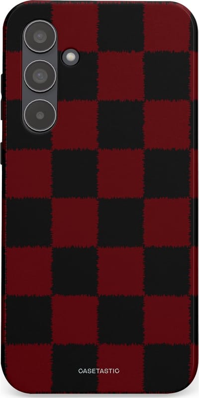 Casetastic hoesje geschikt voor Samsung Galaxy A55 - Dubbellaagse bescherming - De Houthakker - Fashion Case - Zwart Bordeaux