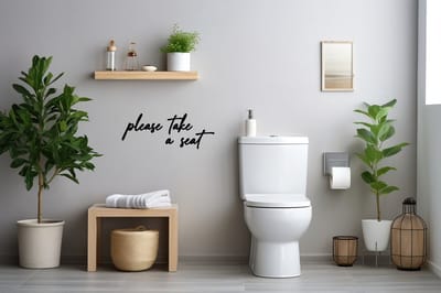 Take a seat muurdecoratie - Geen boren - Wanddecoratie - Deco - WC bordje - Deurbordje toilet - Toilet bordje - WC bordje zelfklevend - Muurdecoratie - Line art - Wall art - Wandborden - kerst - kerstcadeau - wandecoratie woonkamer - kerstgeschenk