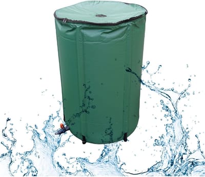 Regenton met Kraan - Regenwatercontainer Tuin - Water Besparen - Opvouwbaar PVC Gaas - Tot 1000L - Groen