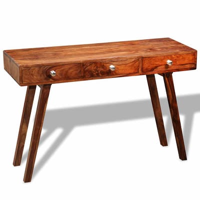 vidaXL - Wandtafel - met - 3 - lades - 76 - cm - massief - acaciahout