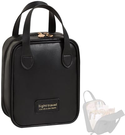 Dailygoods- Cosmetische Tas Grote Capaciteit - Make-up Tas met Ritssluiting - Waterdichte Make-up Organizer - PU Lederen Tas - Dames Tas met Handgrepen - Make-uptas