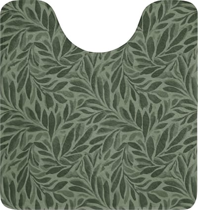 WC mat met uitsparing 55x60 cm - Antislip - Bladeren - Organisch - Groen - Toiletmat met uitsnijding - Vloermat - Douchemat - Toilet tapijt - Toiletmatten