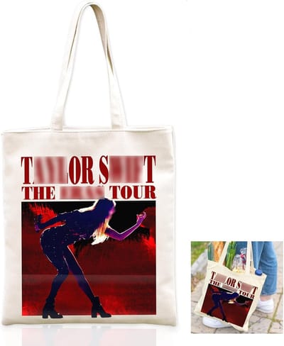 Duurzame en herbruikbare canvas tote bag met schattige popzanger print, vouwbare en wasbare boodschappentas, perfect als cadeau voor vrienden, multicolor ontwerp