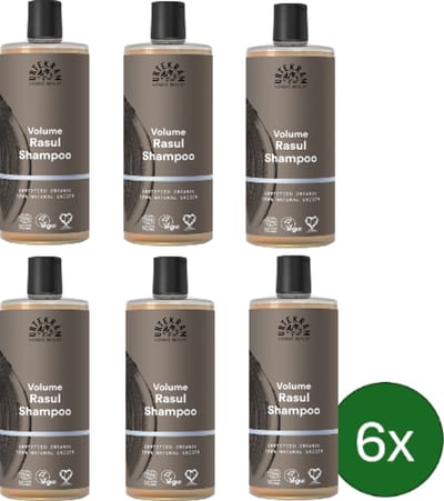 Urtekram Rhassoul Shampoo (Vet Haar) – 500 ml – Multipack met 6 stuks