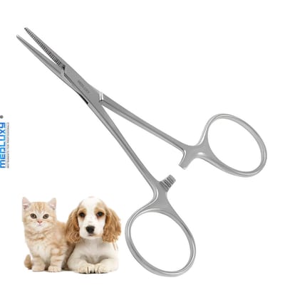 MEDLUXY® - Oorpincet Hond & Kat - Recht - 12.5 cm - M - Professionele Oorverzorging Trimhulp - Oortang Dieren - Klemschaar - PET Pro
