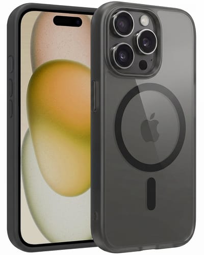 Hoesje - Geschikt voor Apple iPhone 15 Pro - Magsafe Compatible - Sterk & Shockproof - Back Cover - Shock Proof Case - Telefoon Hoes Shockproof - Telefoonhoesjes - Zwart