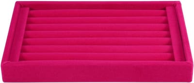 Sieradenhouder voor Ringen, Ring Display Stand, Ideale Opbergruimte voor 50-70 Ringen in de Winkel (Roze Rood)