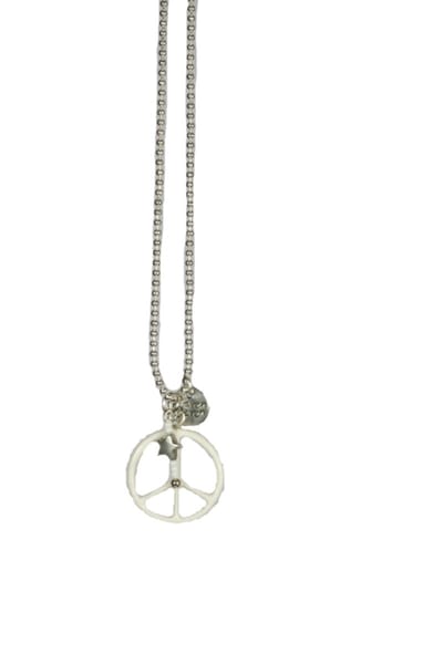 Heaven Eleven KIDS - Meisjes - ketting - ballchain - rvs - peace - bone