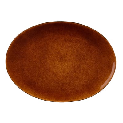 BITZ Schaal ovale 45 x 34 cm Zwart/Amber