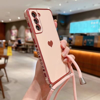 Crossbody Strap Koord Telefoonhoesje Voor Samsung Galaxy S25 S23 S24 Ultra S24 FE A35 A15 A16 A55 A54 5G Plating Hart Koord Cover For Samsung S23