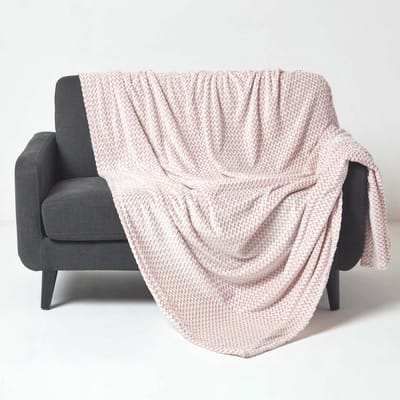 Homescapes Mora Fluwelen Jacquard Deken - Sprei Roze, 130 x 160 cm