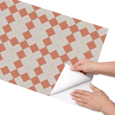 Coloray Meubel Wrap Folie - Beige Meubelfolie - 50x100 cm - Meubel Wrap Folie Warm patroon - Plakfolie Meubels - Geometrische Meubelfolie - Decoratiefolie Zelfklevend - Slaapkamer decoratie - Geometrie
