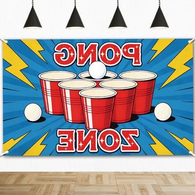 Achtergrondbanner voor tafeltennisfotografie 180 x 110 cm van polyester voor sportevenementen en indoor activiteiten